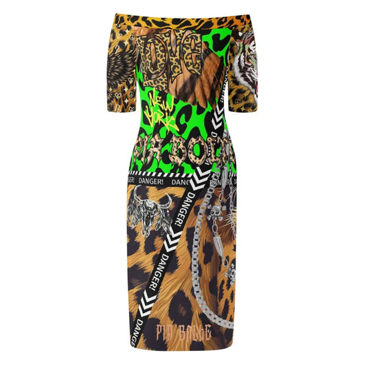 PIA BOLTE® Wild Glow Kleid – Off Shoulder Statement Fit