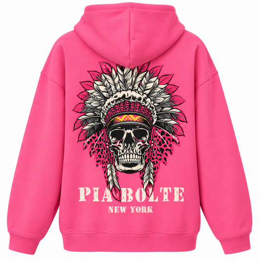 PIA BOLTE® Hoodie pink LOVE chief indiana skull (unisex)