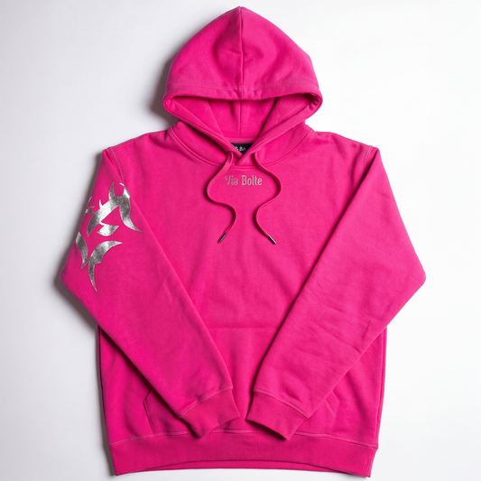 Hoodie LA pink silver