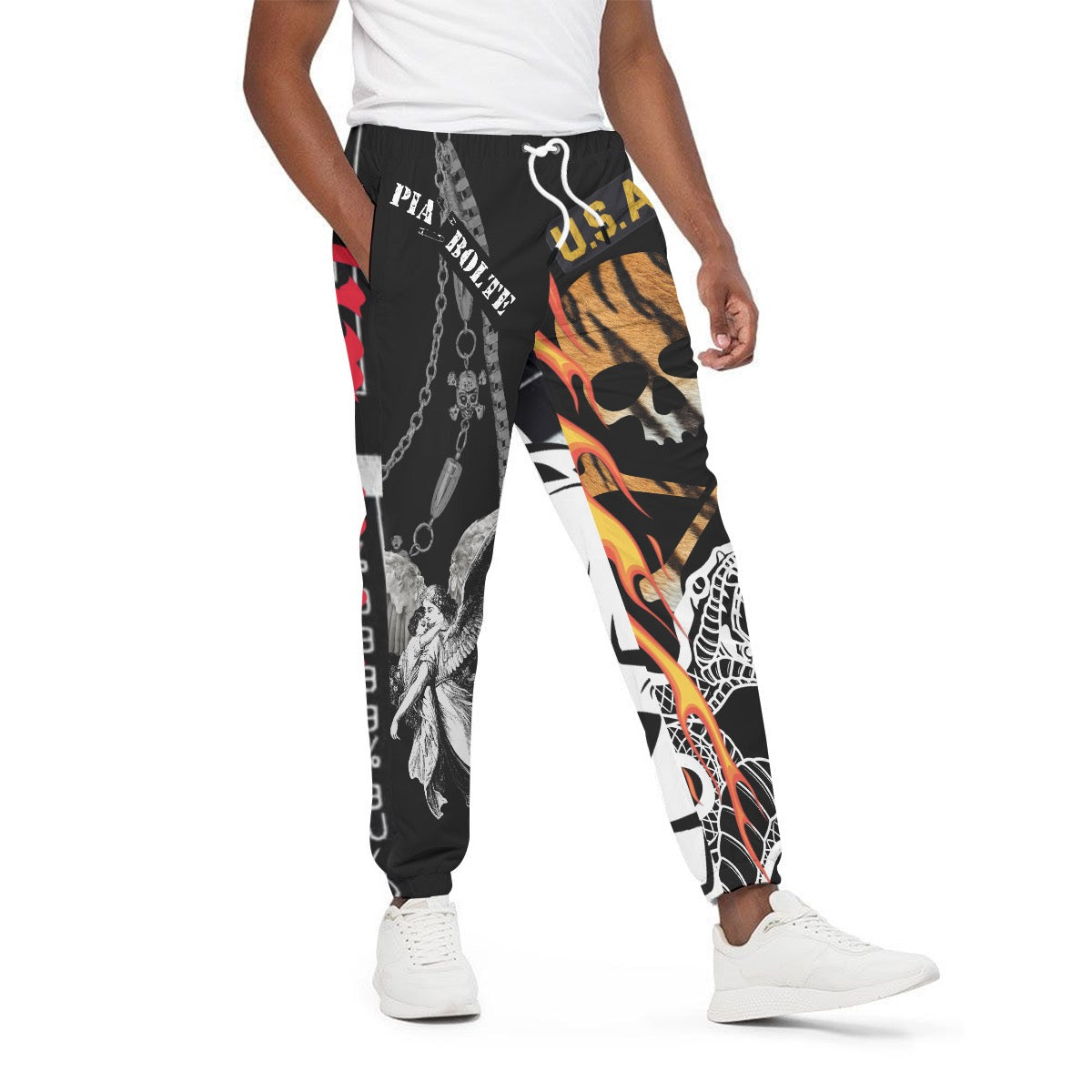 PIA BOLTE® Fashion Pants – Wild Flames mit rebellischem Skull-Design & auffälligen Flammen
