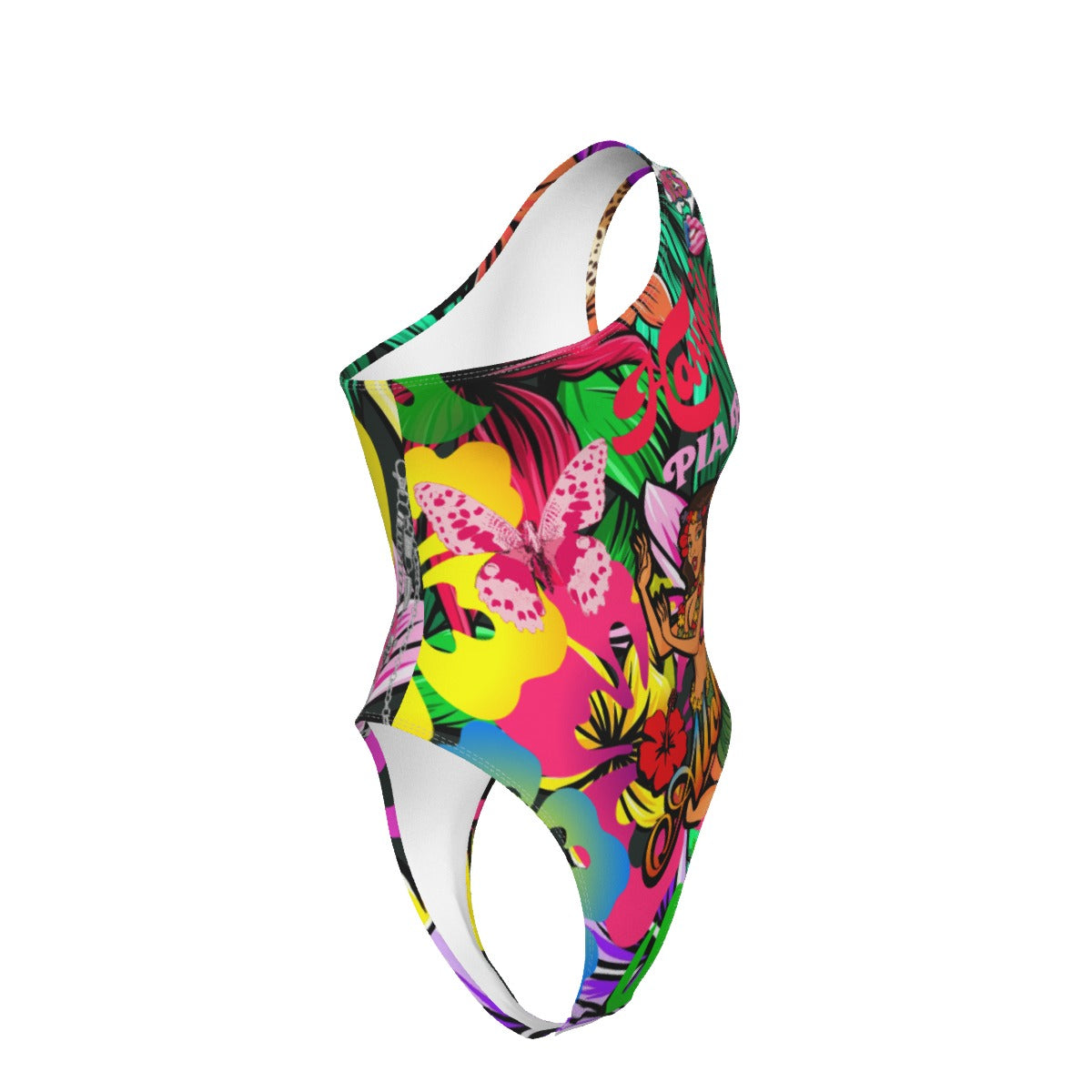 One-Shoulder Bodysuit or Swimsuit - Peace and Love in Hawaii