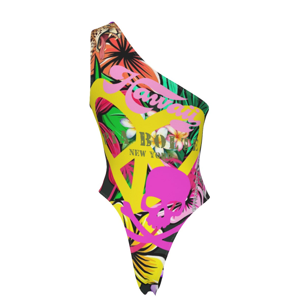 One-Shoulder Bodysuit or Swimsuit - Peace and Love in Hawaii
