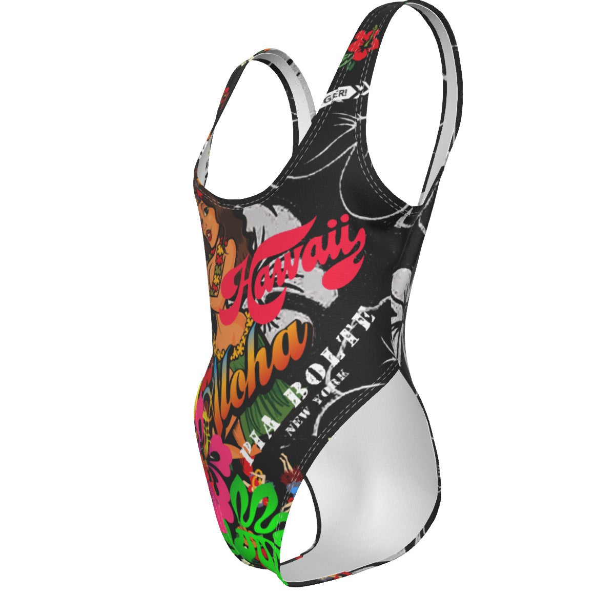 High Cut Swimsuit Aloha Hawaii Flower Power