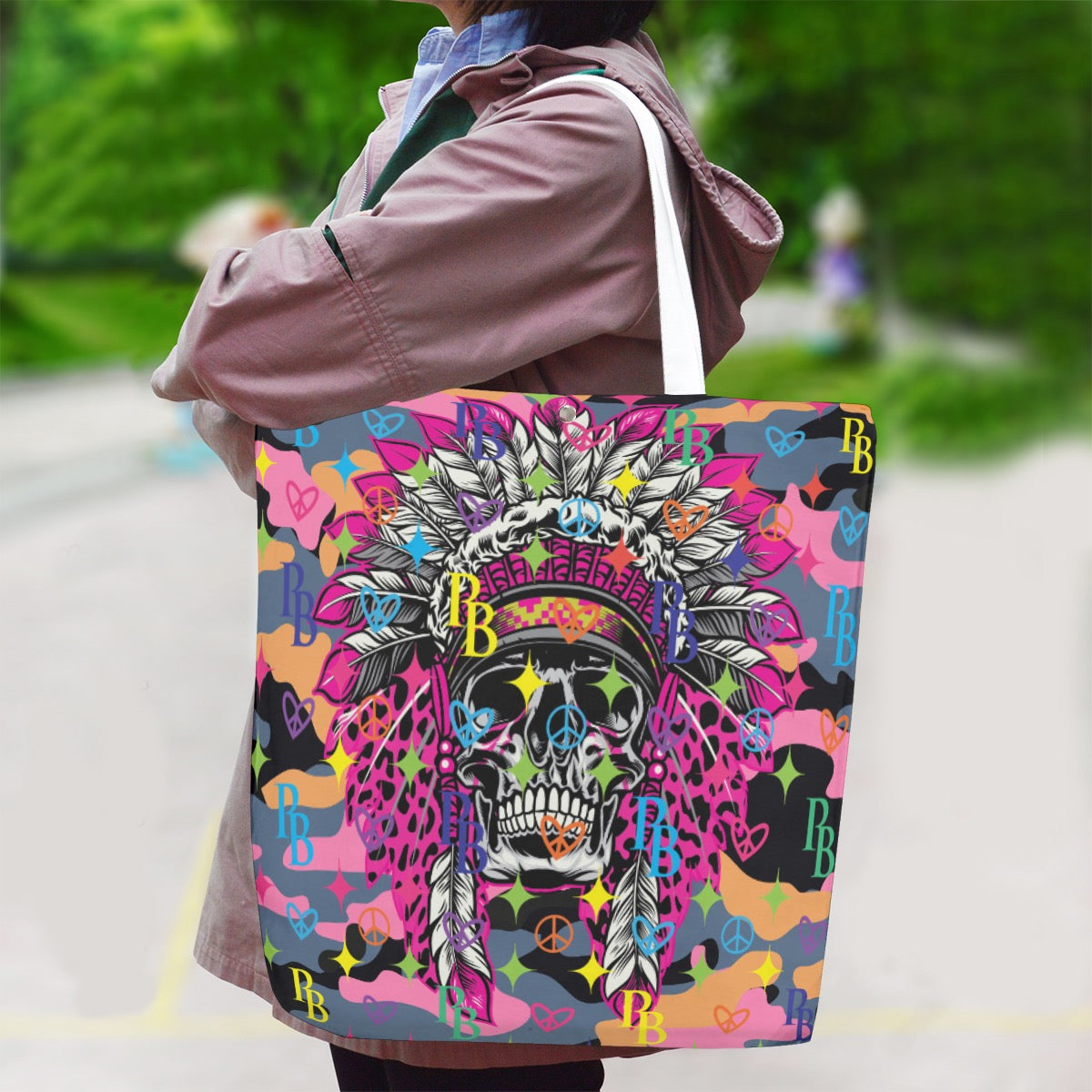 PIA BOLTE® Einkaufstasche - Indian Skull x Matroschka Style