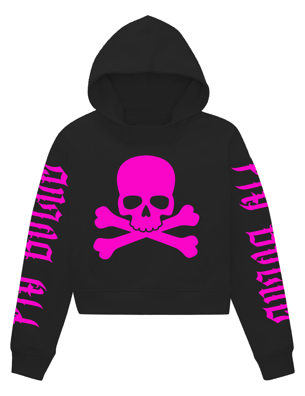 Crop Hoodie Skull (gold, neon pink, green, blue)