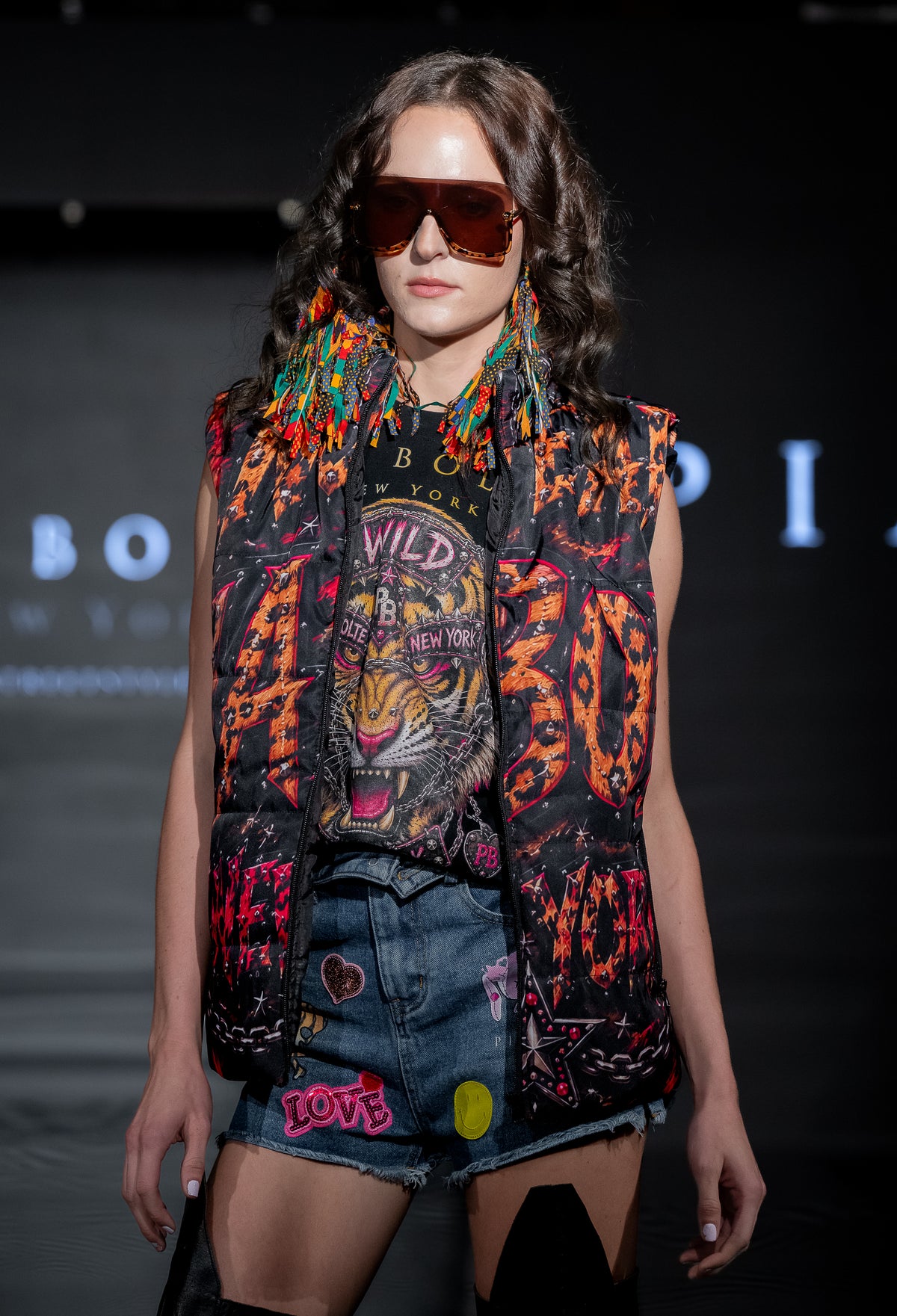 PIA BOLTE® WILD ROCKSTAR EAGLE LEOPARD STATEMENT VEST