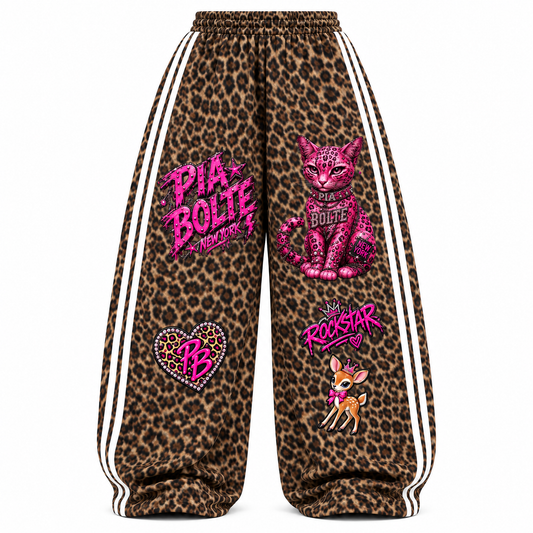 PIA BOLTE® PATCH RIOT LEOPARD BARREL SWEATPANTS