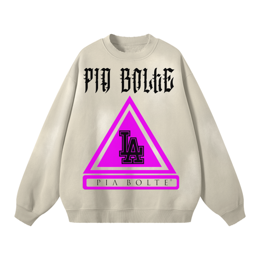 Sweatshirt LA beige pink SKULL