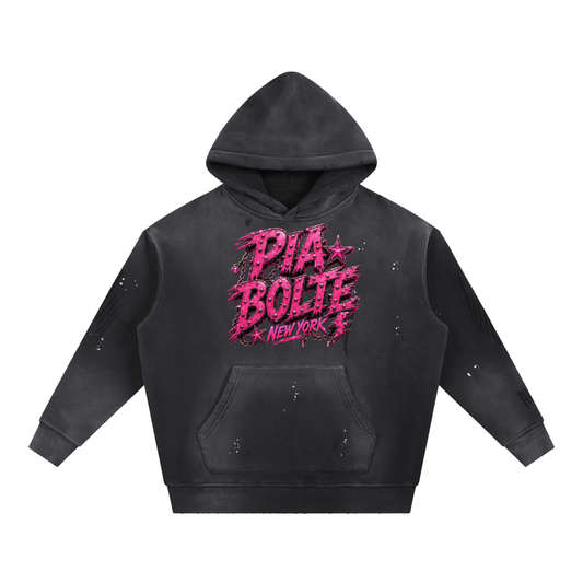 PIA BOLTE® PRINCESS & CAT DISTRESSED FLEECE HOODIE