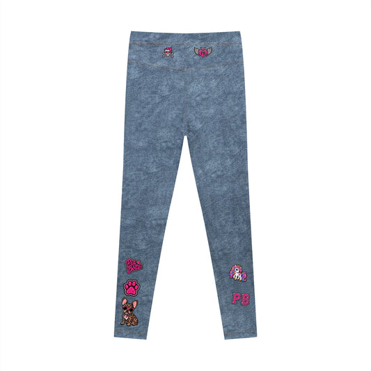 PIA BOLTE® PINK REBEL ICONS DENIM-LOOK LEGGINGS