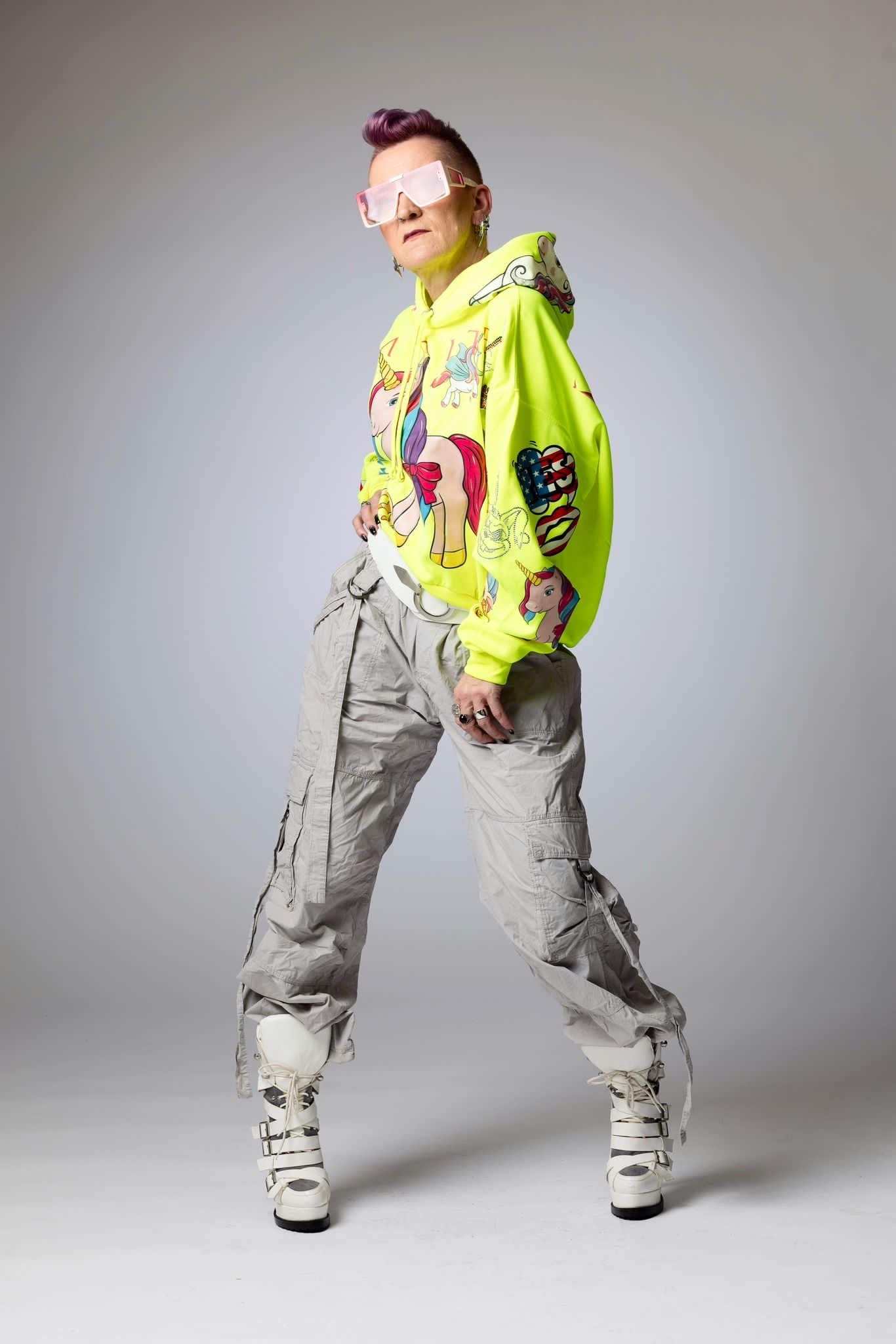 Hoodie CROP UNICORN & Dog