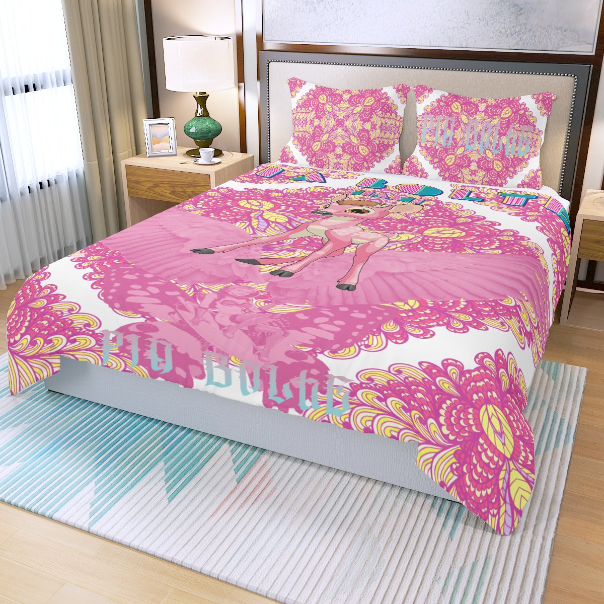 Bettwäsche (dreiteilig) Pink Bambii Dreams