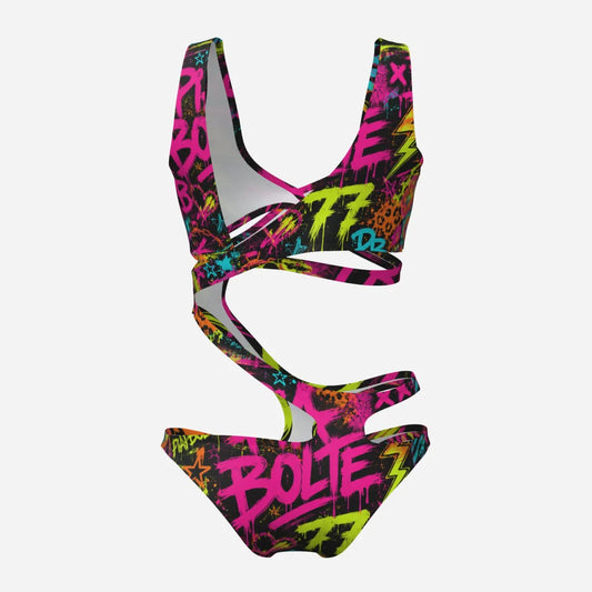 PIA BOLTE® Bikini NEON GRAFFITI CUTOUT - PIA BOLTE® COUTURE