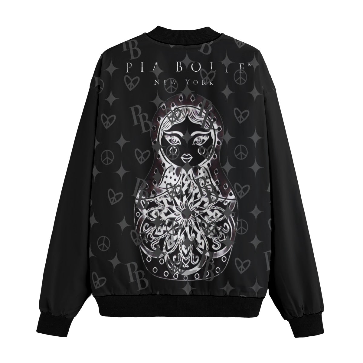 PIA BOLTE® Bomberjacke - Black & White Matroschka Style PB Hologram