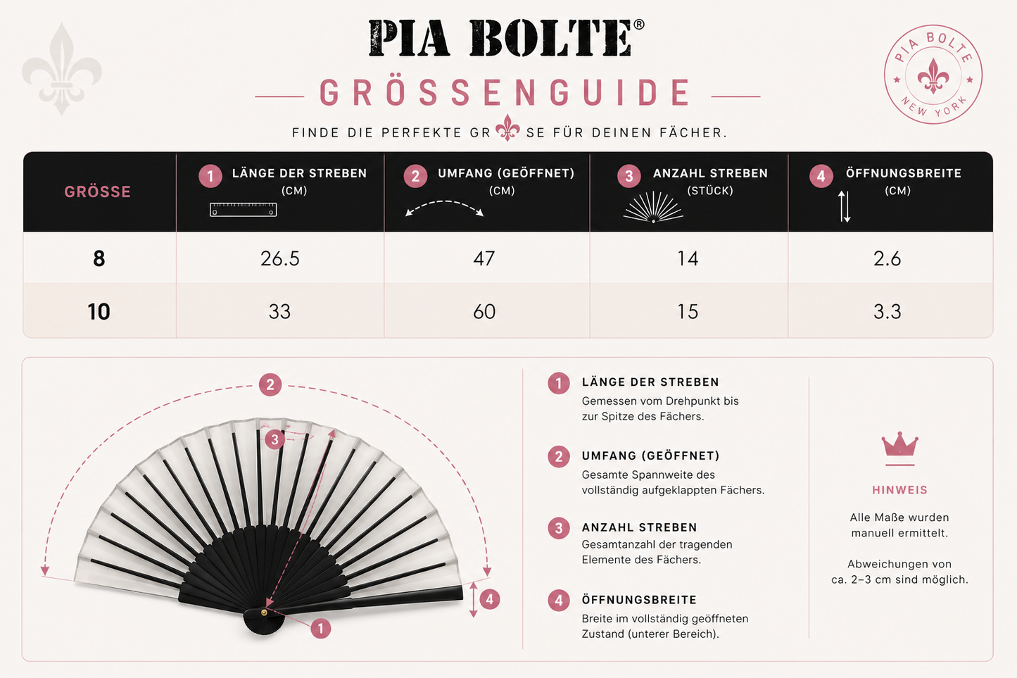 PIA BOLTE® Statement Fächer Noir Collage