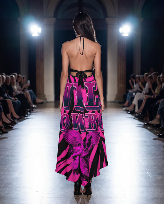 PIA BOLTE® Neon Rebel Lace Maxi Dress – Rock Couture Statement - PIA BOLTE® COUTURE