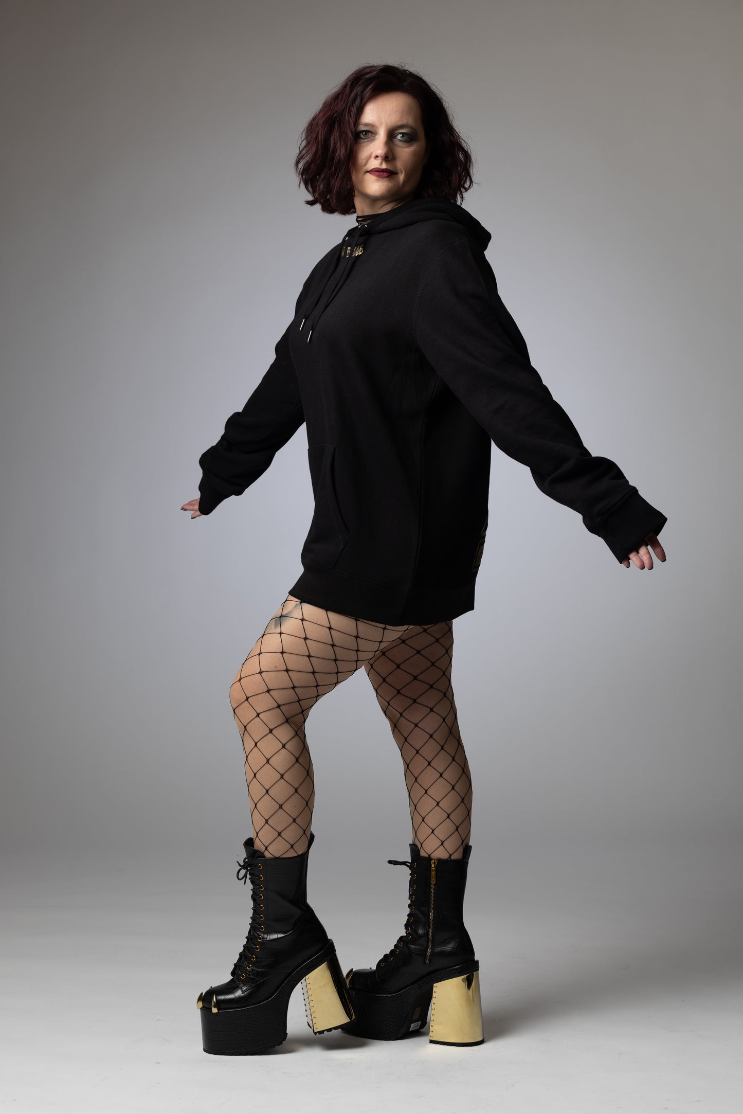 Hoodie LA black gold or silver