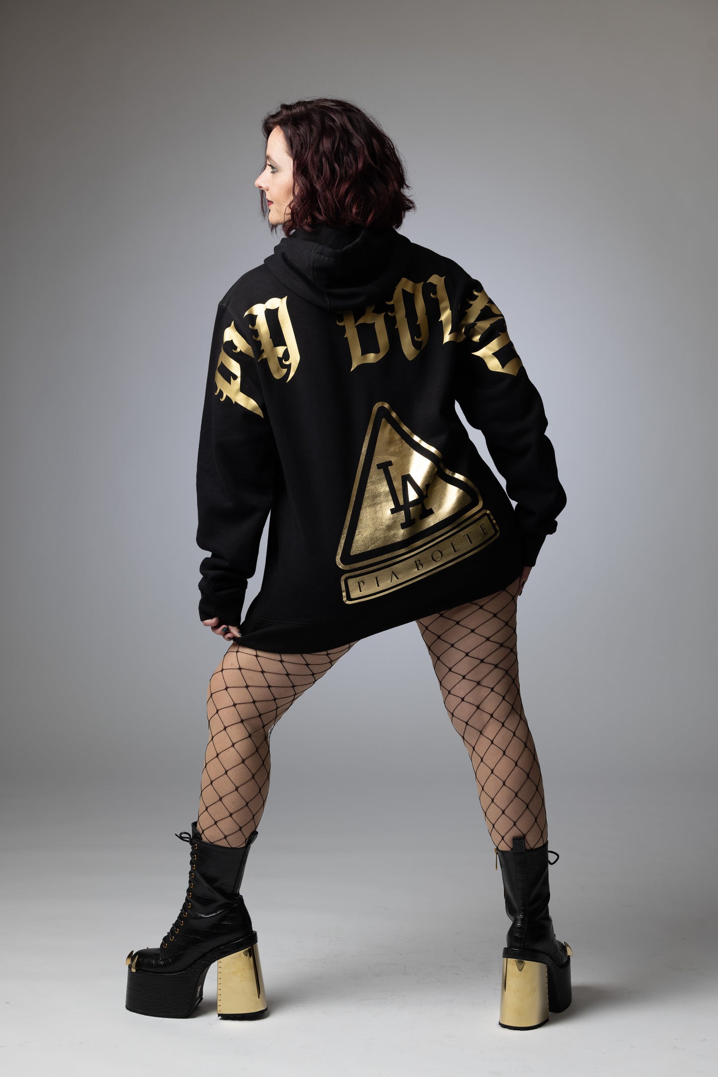 Hoodie LA black gold or silver