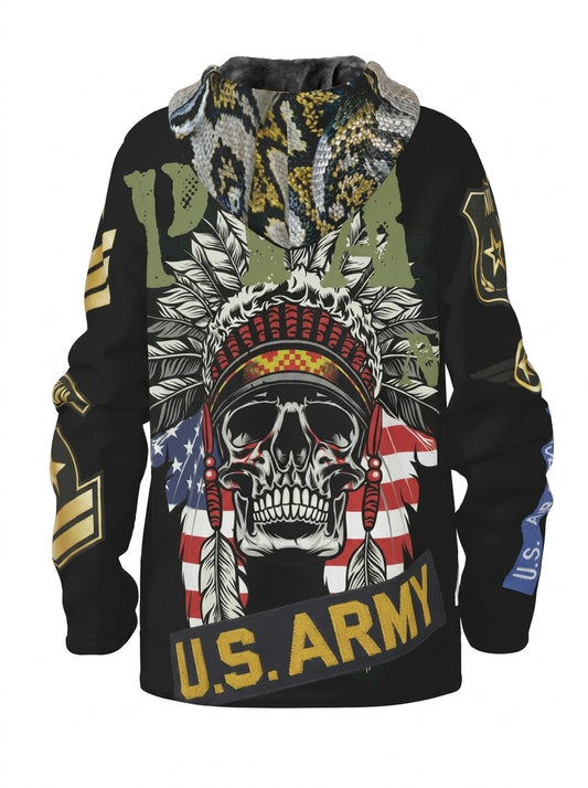 Hoodie Jacket black Skull Indianer - PIA BOLTE® COUTURE