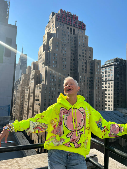 Hoodie neon yelllow Bunny