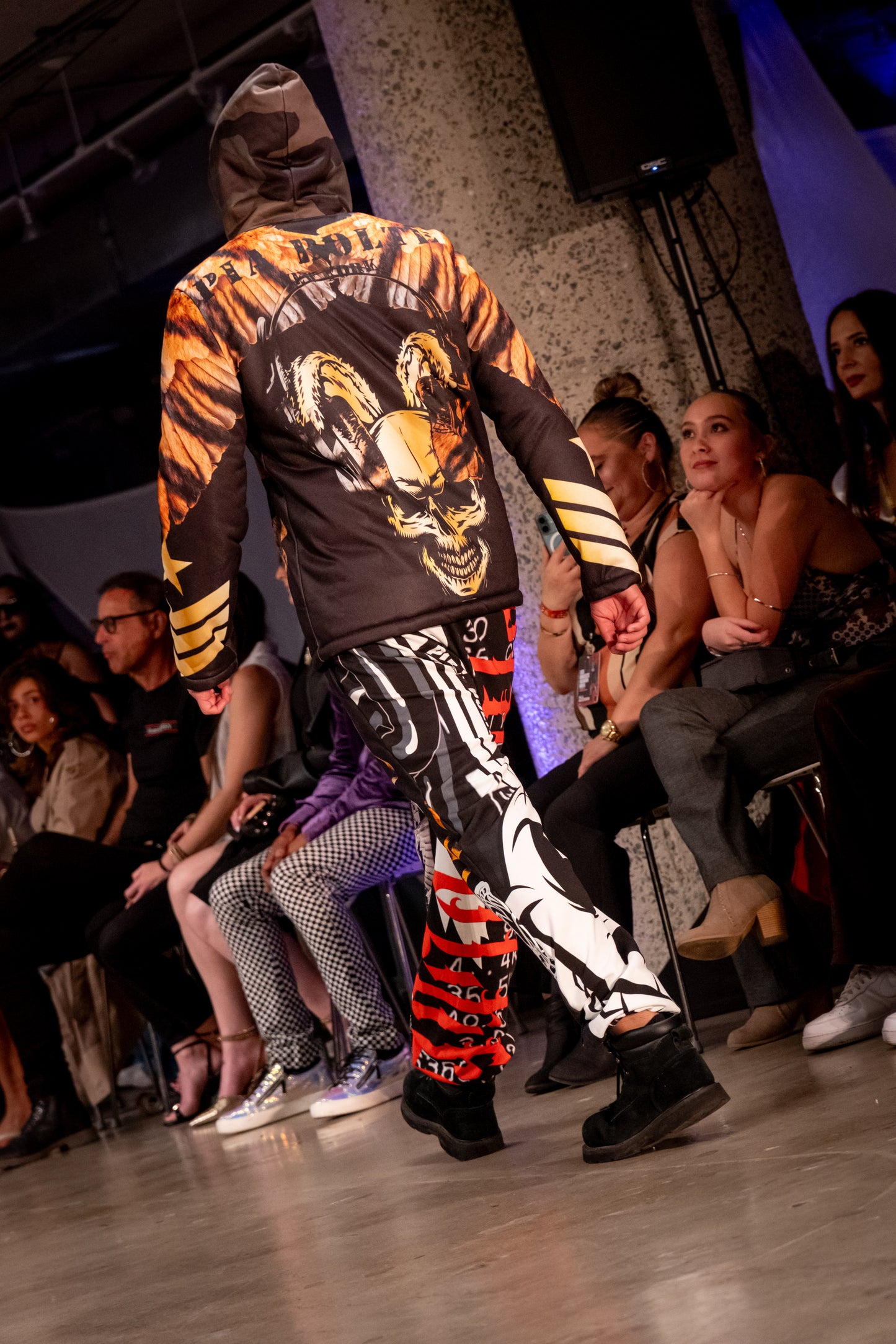 Hoodie Jacket black Tiger Skull unisex