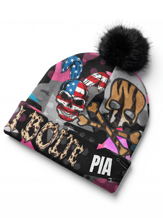 PIA BOLTE® Beanie – Leo Pink Skull Edition - PIA BOLTE® COUTURE