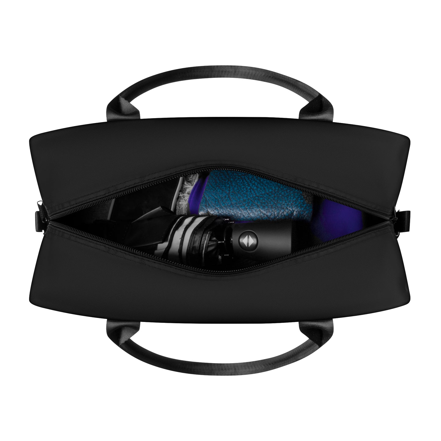 PIA BOLTE® Handtasche Crazy Shit mit Totenkopf-, Flammen- und Flaggen-Design, schwarzem Griff und Schultergurt