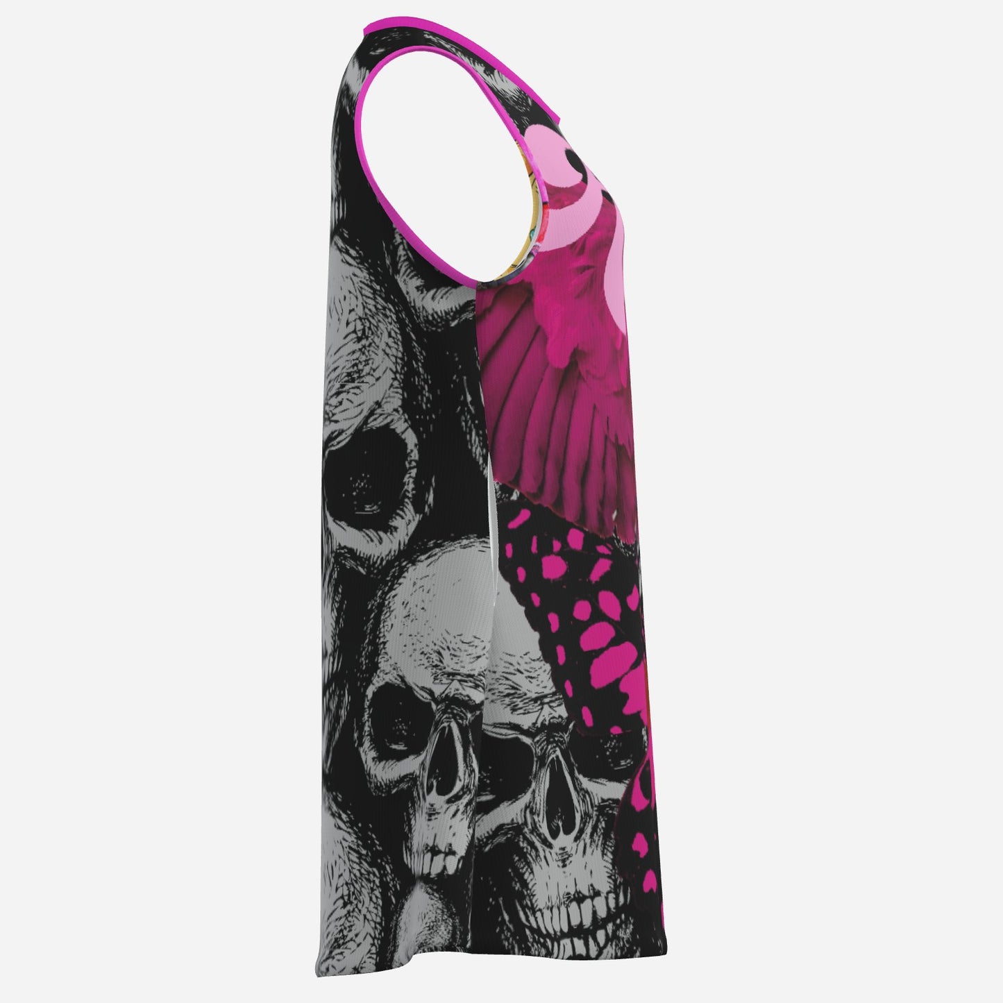 Trendiges PIA BOLTE® Kleid Pink Butterfly – Mix aus femininen Schmetterlingen und edgy Skull-Motiven