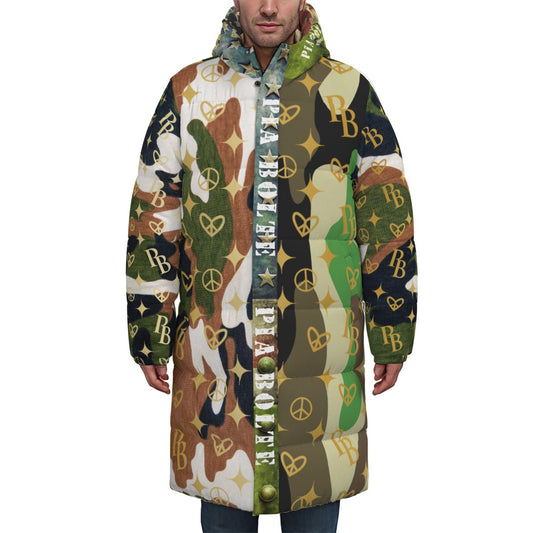 PIA BOLTE® Winter-Parka US Army mit Camouflage-Muster, PB-Logos und langem Schnitt
