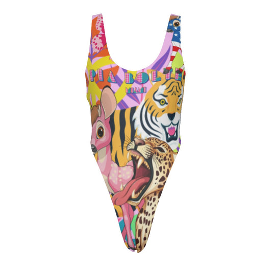 Women high cut Swimsuit Miami Fasion Zoo ᴸᴵᴹᴵᵀᴱᴰ