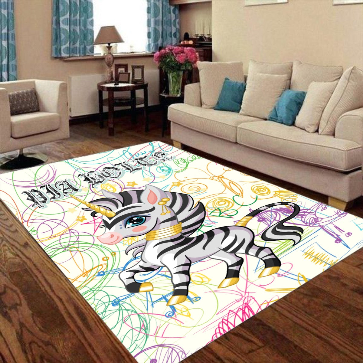 Floor Mat Unicorn Zebra ᴸᴵᴹᴵᵀᴱᴰ