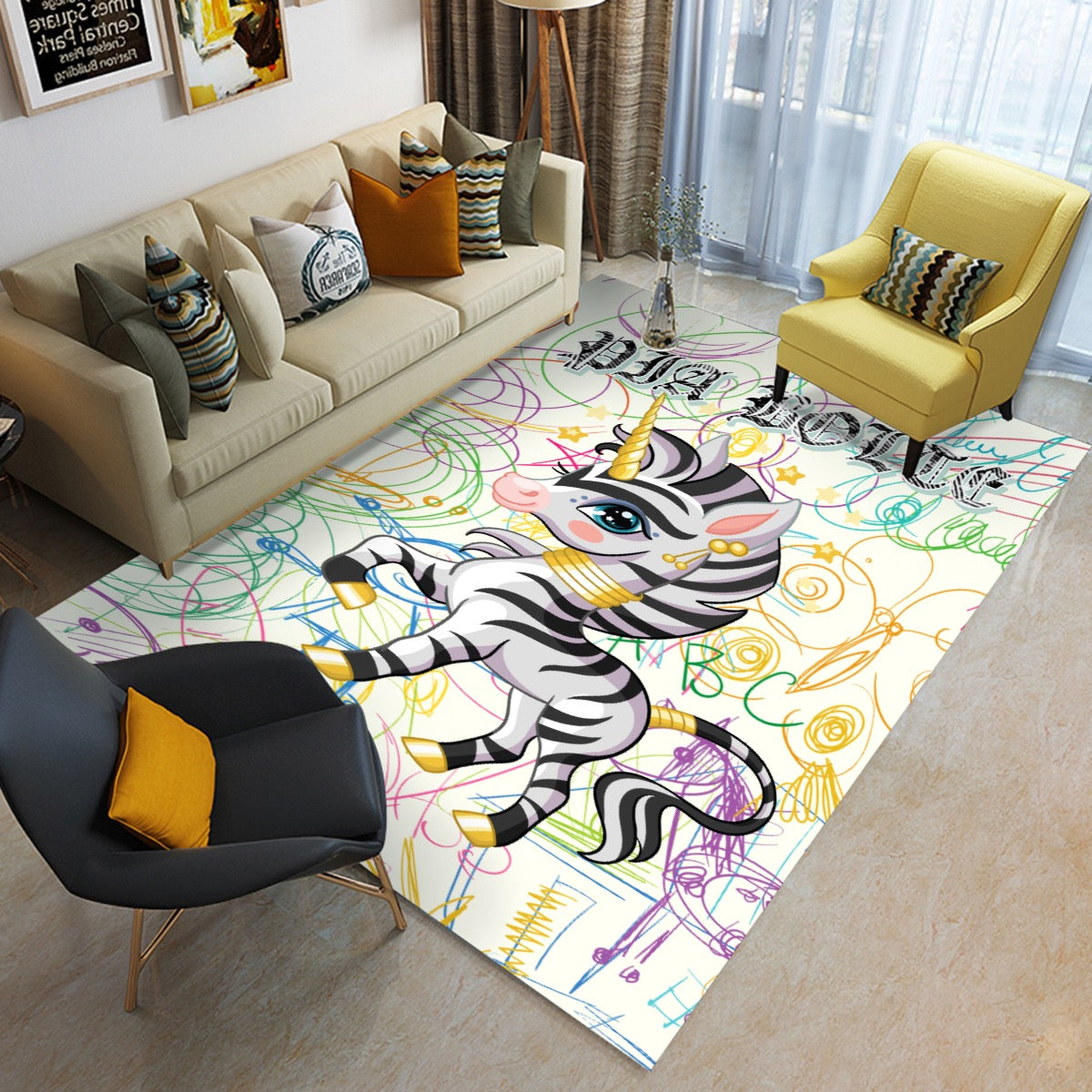 Floor Mat Unicorn Zebra ᴸᴵᴹᴵᵀᴱᴰ