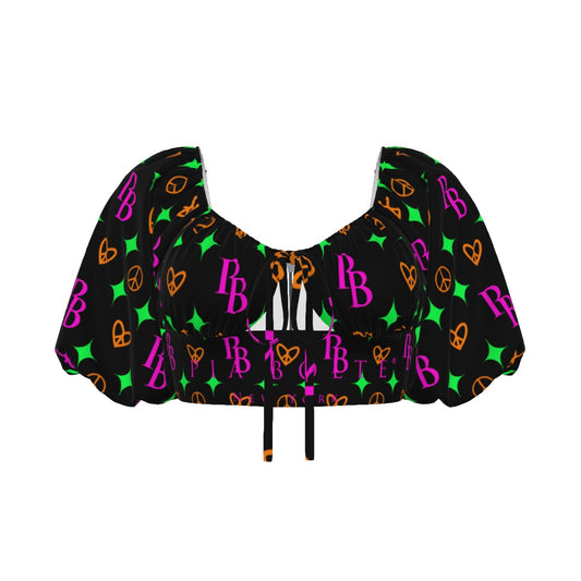 Women Cropped Top With Puff Sleeve PB ᴸᴵᴹᴵᵀᴱᴰ
