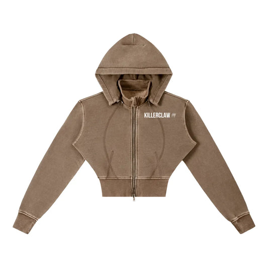 KILLERCLAW Cropped Zip Hoodie – Try Hard Everyday