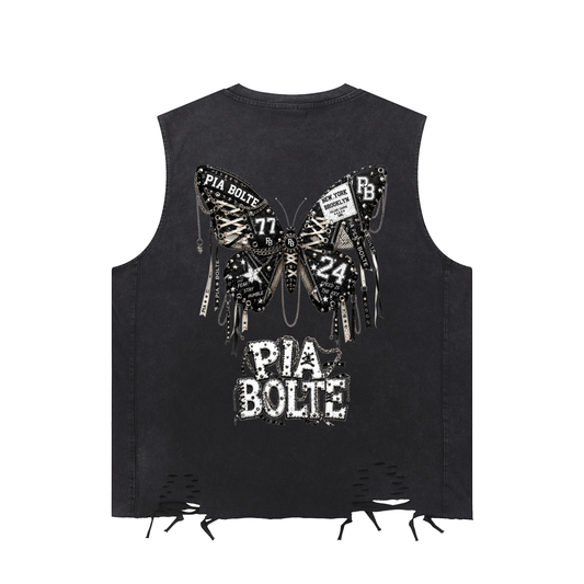 PIA BOLTE® NO FEAR SPIDER & PUNK BUTTERFLY RAW-HEM TANK TOP