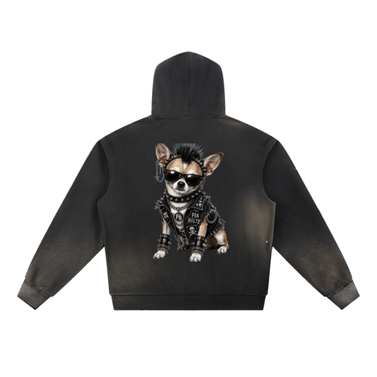 PIA BOLTE® PUNK DOG DUO SUN FADE OVERSIZED HOODIE