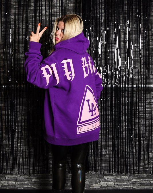 Hoodie LA purple light pink