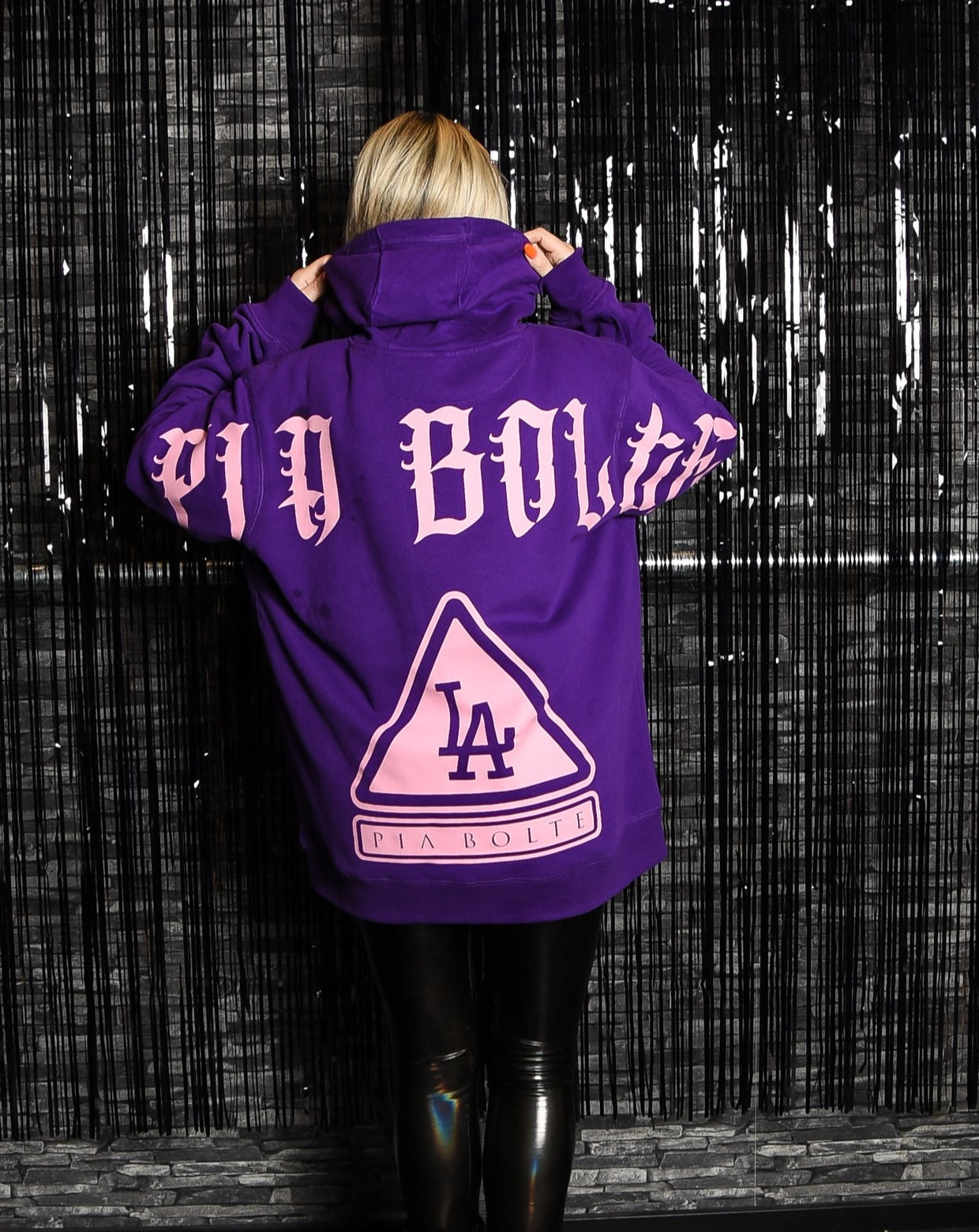 Hoodie LA purple light pink