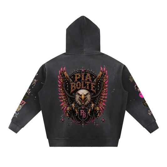 PIA BOLTE® WILD TIGER & ROCK EAGLE STATEMENT HOODIE