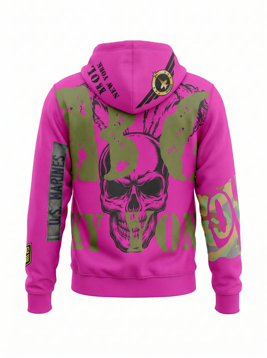 Hoodie pinky Skull Indian