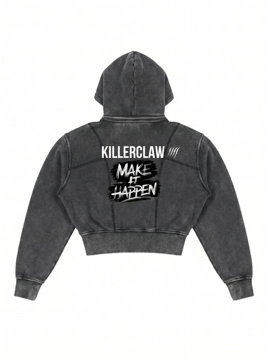 KILLERCLAW® Cropped Zip Hoodie – Make It Happen