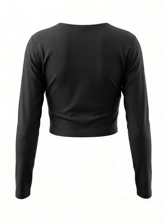 KILLERCLAW® Long Sleeve Crop Top Black