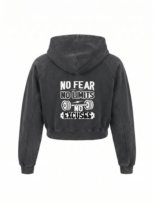 KILLERCLAW® Snow Washed Cropped Hoodie – NO FEAR. NO LIMITS.