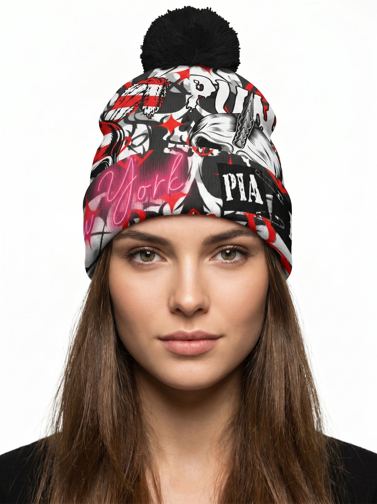 PIA BOLTE® Bommel-Mütze - New York Punk - PIA BOLTE® COUTURE