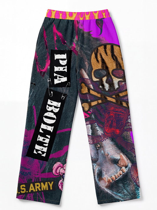 PIA BOLTE® Hose - Pink Indiana Skull