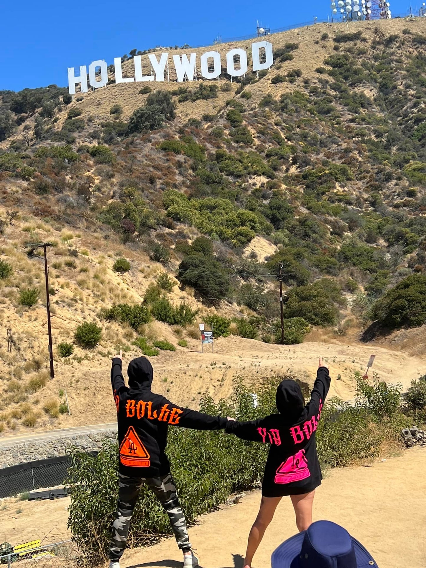 Hoodie LA black neon orange