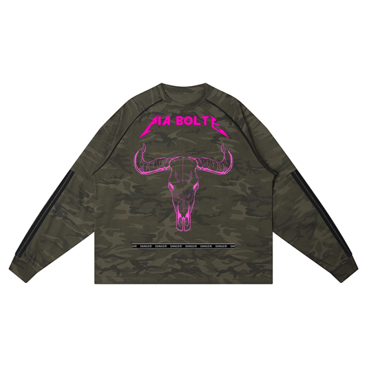 PIA BOLTE® NEON BULL LEOPARD CAMO RAGLAN LONG-SLEEVE