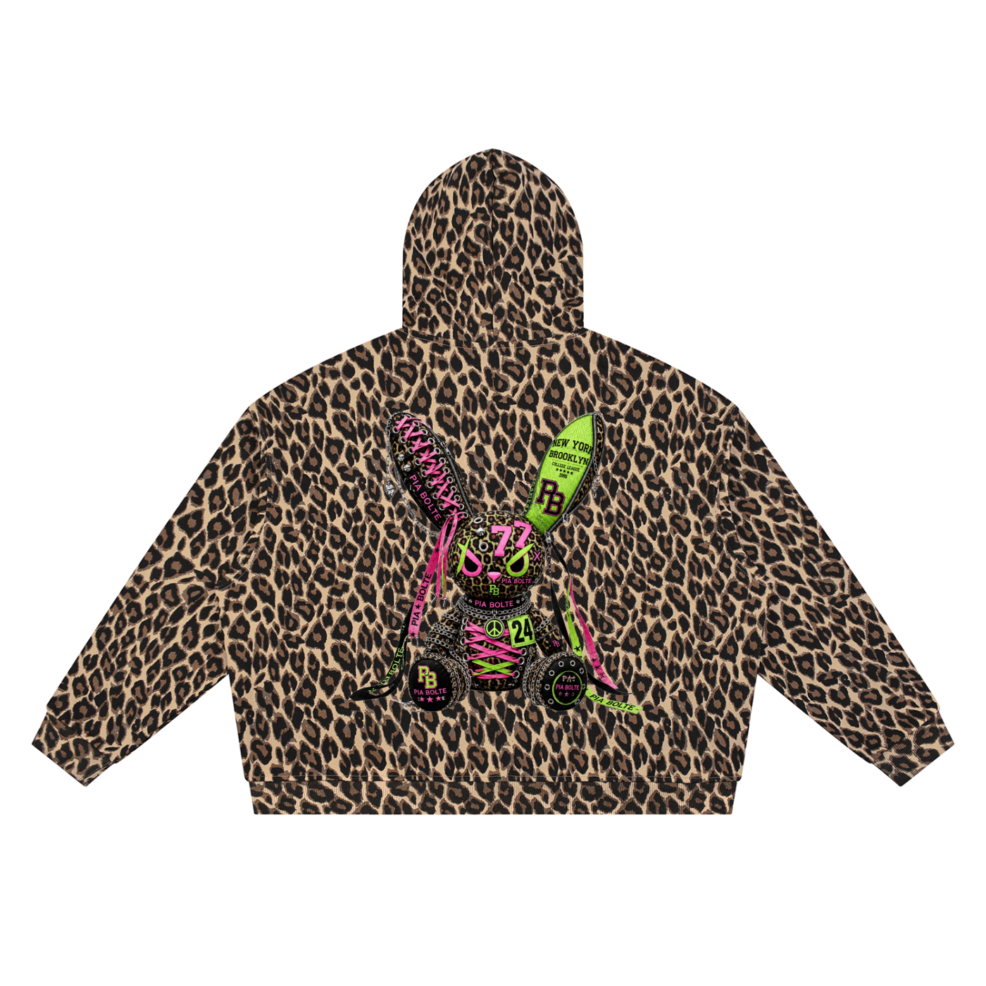 PIA BOLTE® PUNK BUNNY LEOPARD FULL ZIP HOODIE