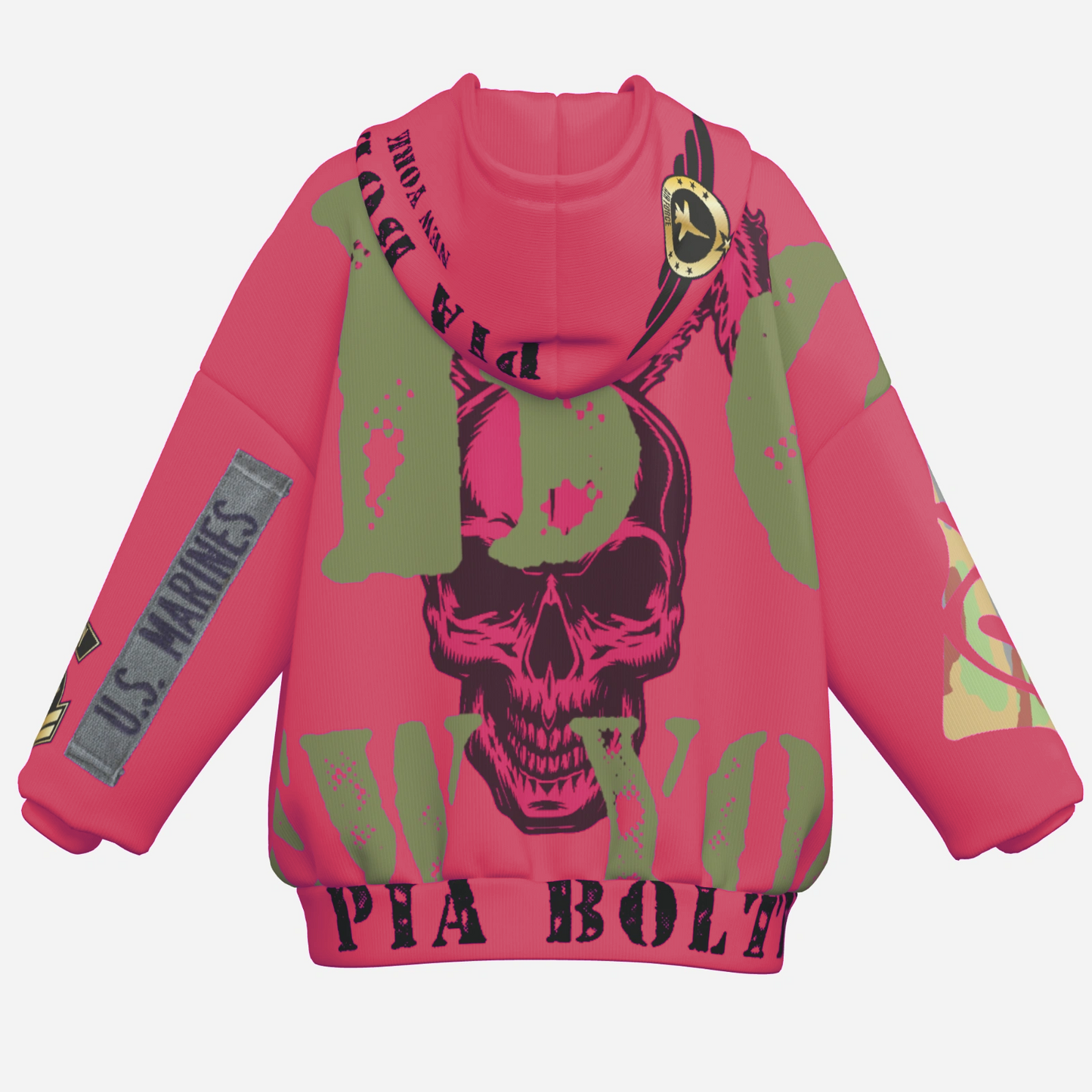 Hoodie pink Skull Indianer U.S. Army ᴸᴵᴹᴵᵀᴱᴰ