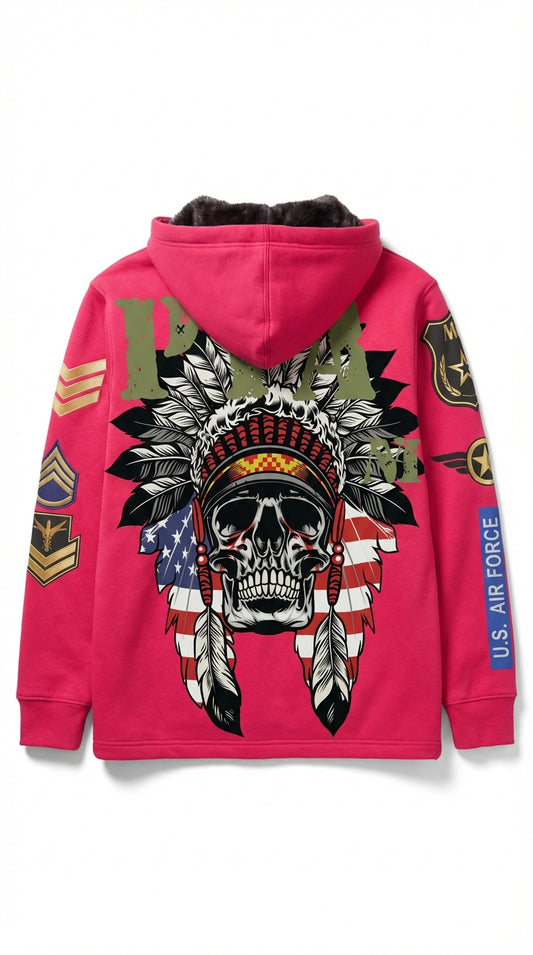 Hoodie Jacket purple Skull Indianer - PIA BOLTE® COUTURE